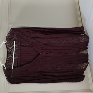 American eagle plum button-up shirt